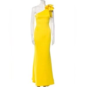 Jovani Vibrant Yellow One-Shoulder Gown Size 2